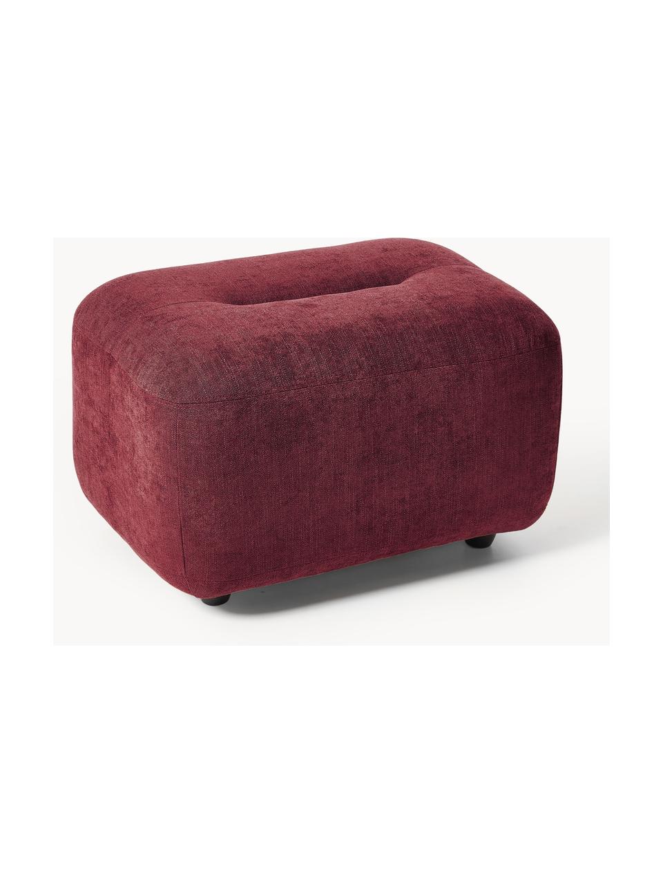 Hocker Stella, Bezug: 85 % Polyester, 15 % Baum, Gestell: Massives Buchenholz, Span, Webstoff Weinrot, B 71 x H 43 cm