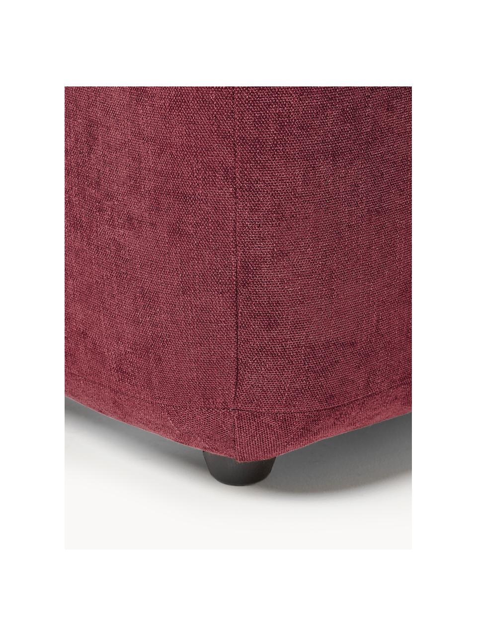 Hocker Stella, Bezug: 85 % Polyester, 15 % Baum, Gestell: Massives Buchenholz, Span, Webstoff Weinrot, B 71 x H 43 cm