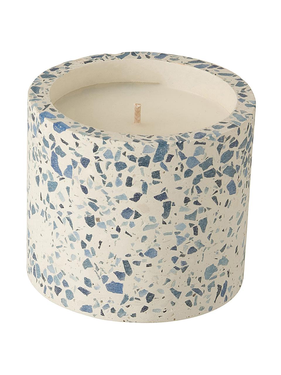 Vela perfumada Terrazzo, Recipiente: gres, Crema, azul, Ø 11 x Al 9 cm