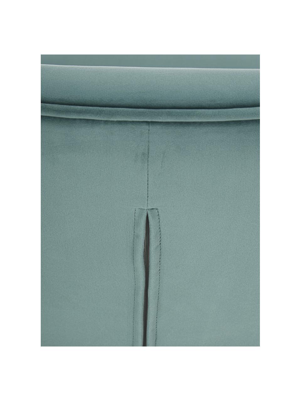 Poltrona in velluto Lucky, Rivestimento: velluto (poliestere) 30.0, Piedini: legno di caucciù vernicia, Velluto blu verde, Larg. 59 x Prof. 68 cm