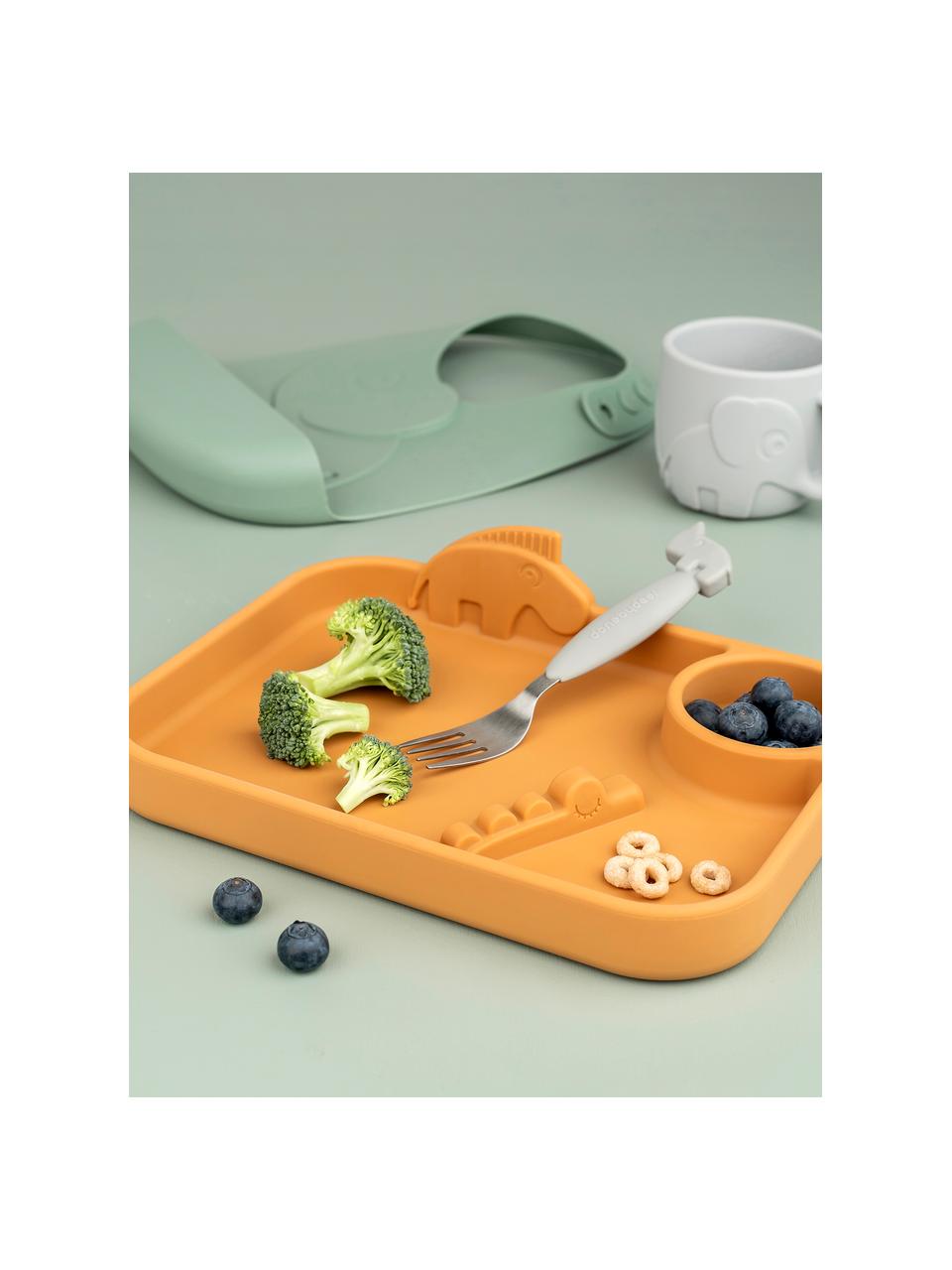 Kinderbord Peekaboo, 100% siliconen, Okergeel, B 22 x H 5 cm