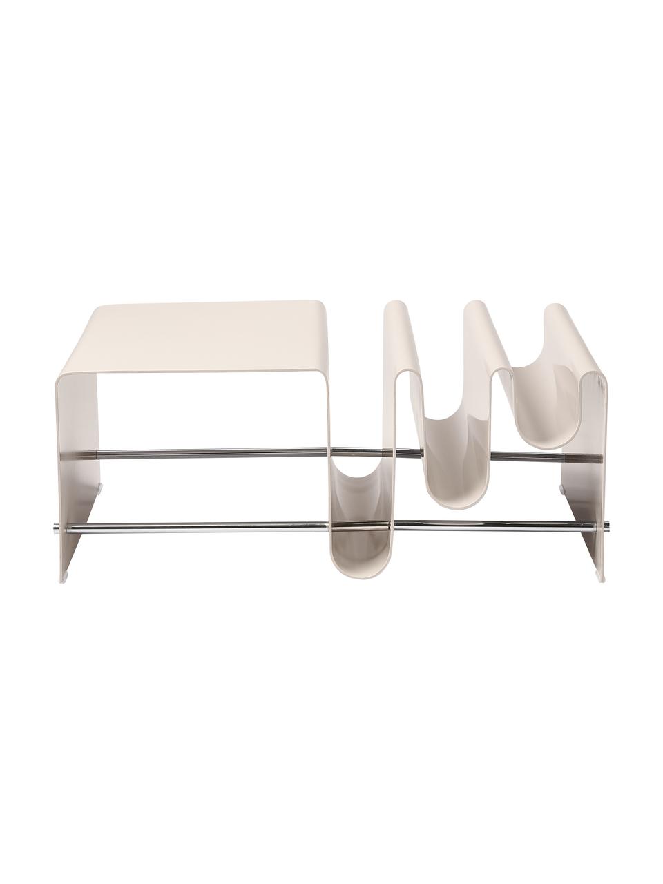 Moderný kovový pomocný stolík Julia, Kov s práškovým náterom, Béžová, Š 85 x V 32 cm