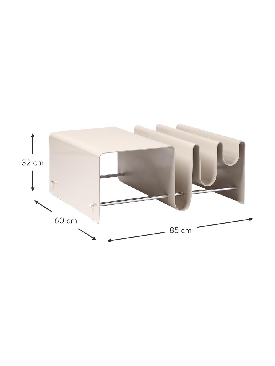 Stolik kawowy z metalu Julia, Metal malowany proszkowo, Beżowy, S 85 x G 60 cm
