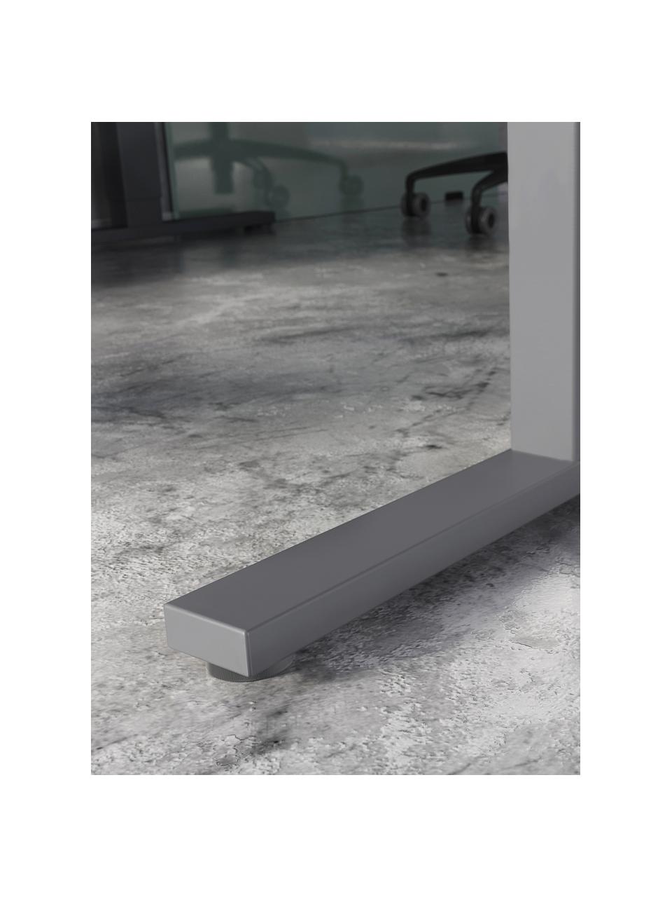 Bureau à hauteur réglable Easy, Blanc cassé, gris clair, larg. 160 x prof. 80 cm
