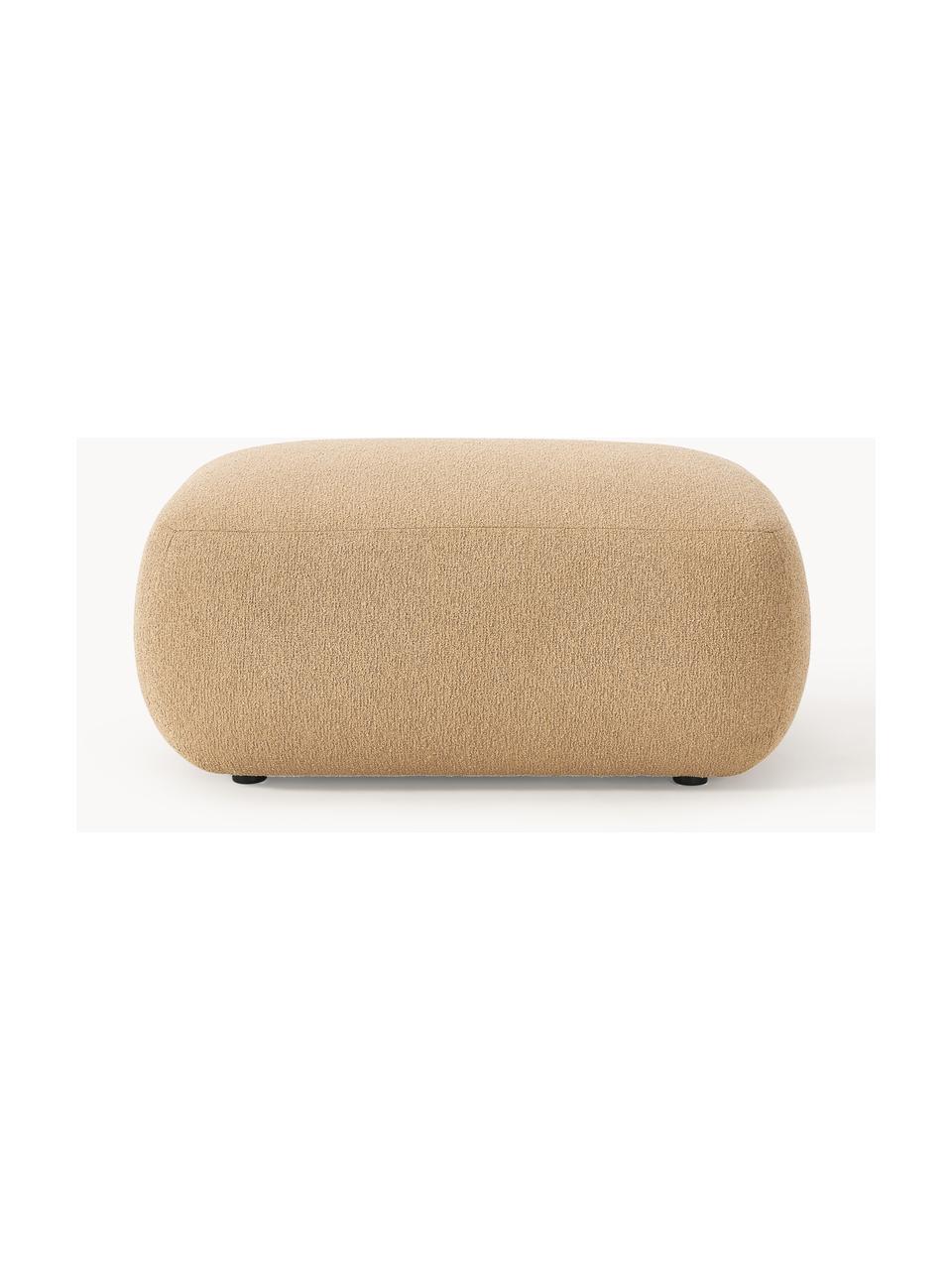 Pouf en bouclette Sofia, Bouclette beige, larg. 99 x haut. 44 cm