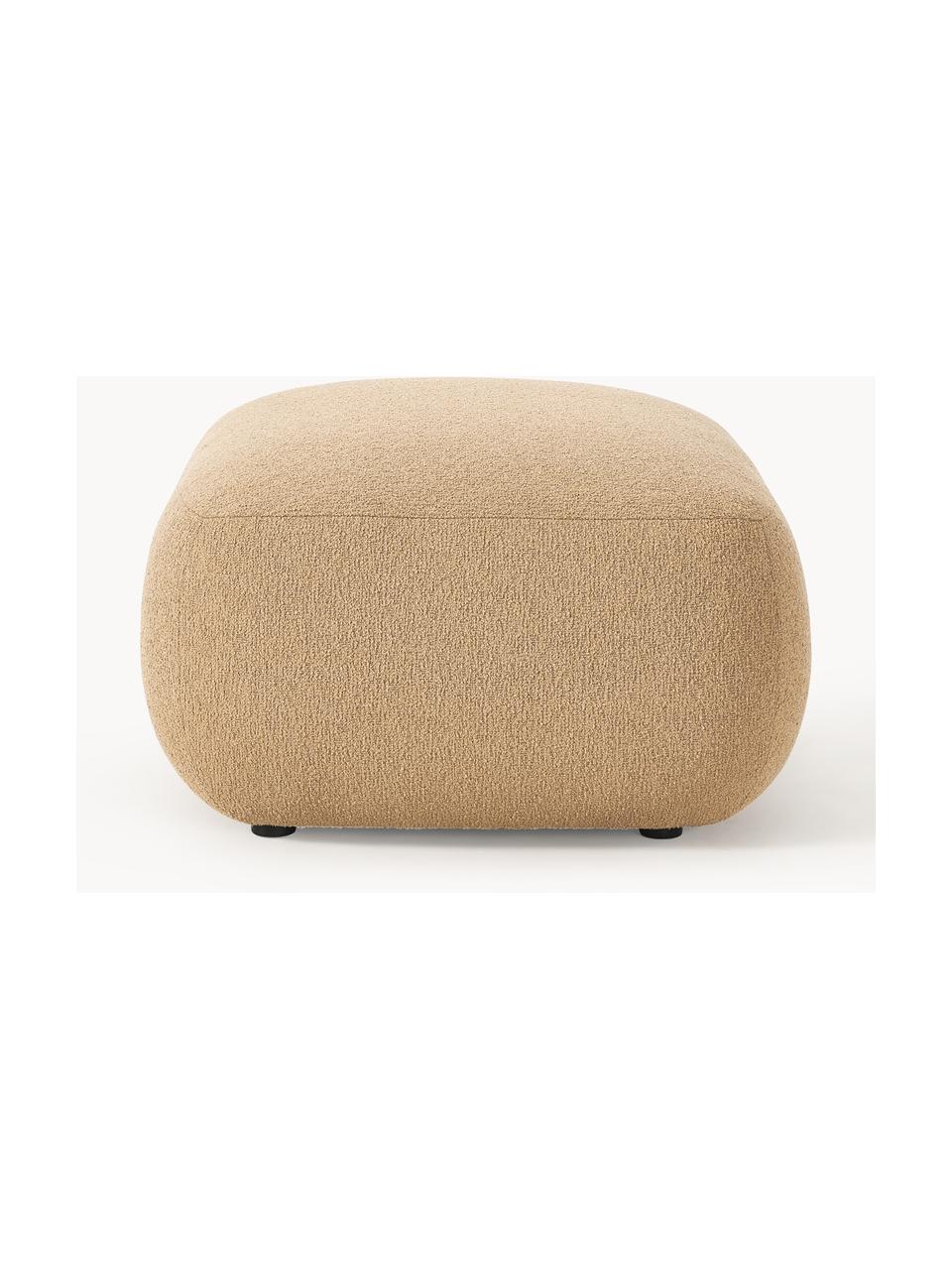 Pouf en bouclette Sofia, Bouclette beige, larg. 99 x haut. 44 cm