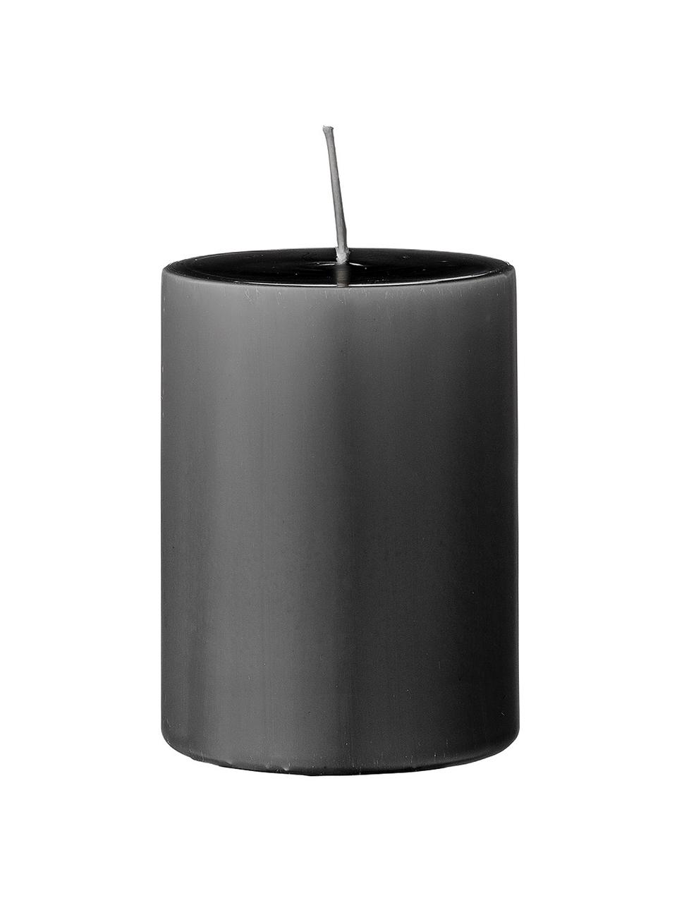 Velas pilar Lulu, 4 uds., Cera, Gris, Ø 7 x Al 10 cm