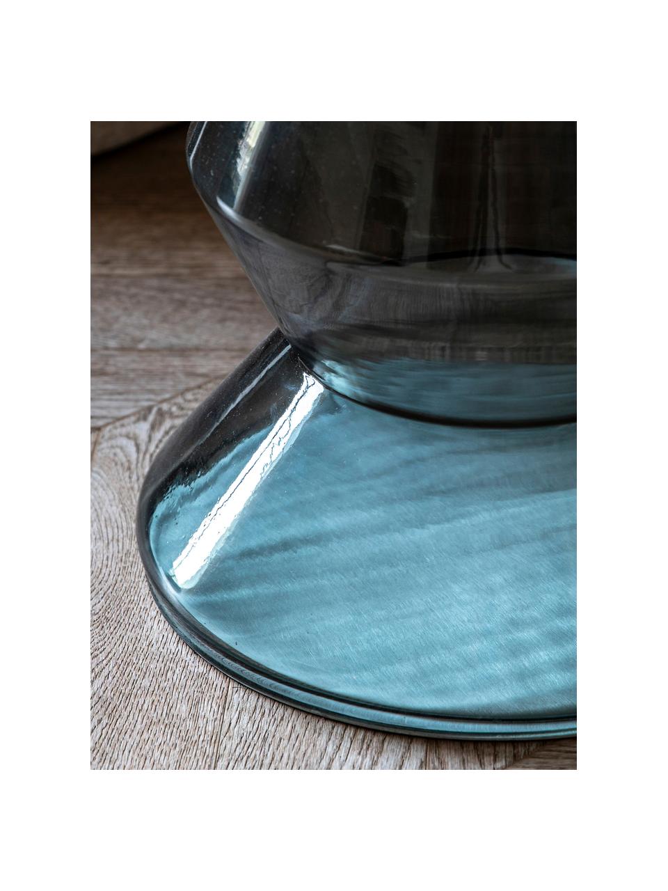 Runder Beistelltisch Turin aus Glas und Marmor, mundgeblasen, Tischplatte: Marmor, Gestell: Glas, Aluminium, beschich, Weiss, marmoriert, Transparent, Ø 51 x H 51 cm