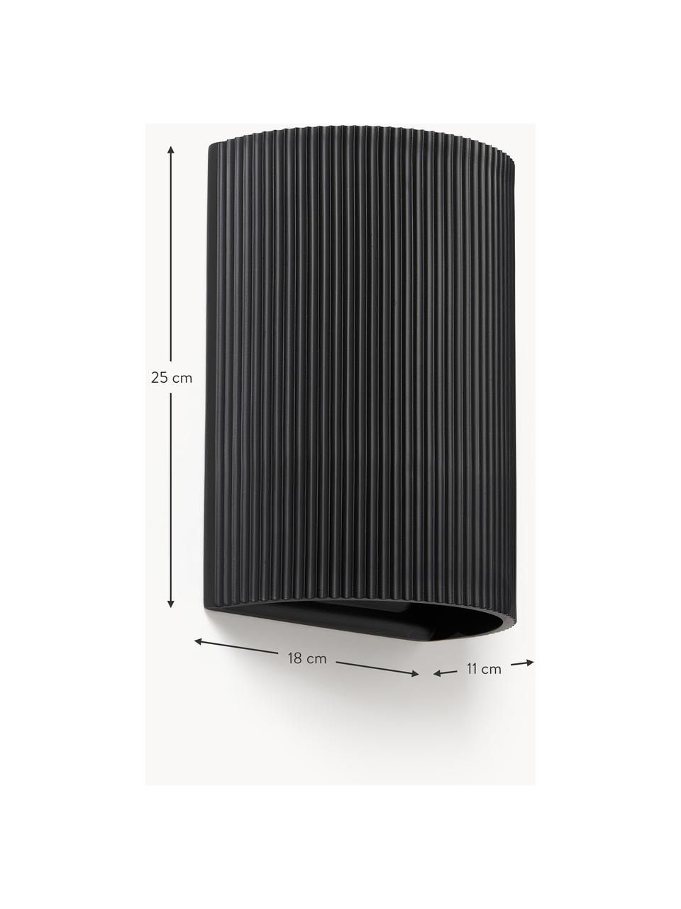 Aplique Hilko, Pantalla: resina, Negro, Ø 19 x Al 25 cm