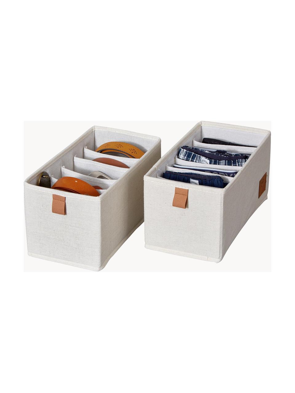 Úložné škatuľky Premium, 2 ks, Svetlobéžová, hnedá, D 15 x Š 30 cm