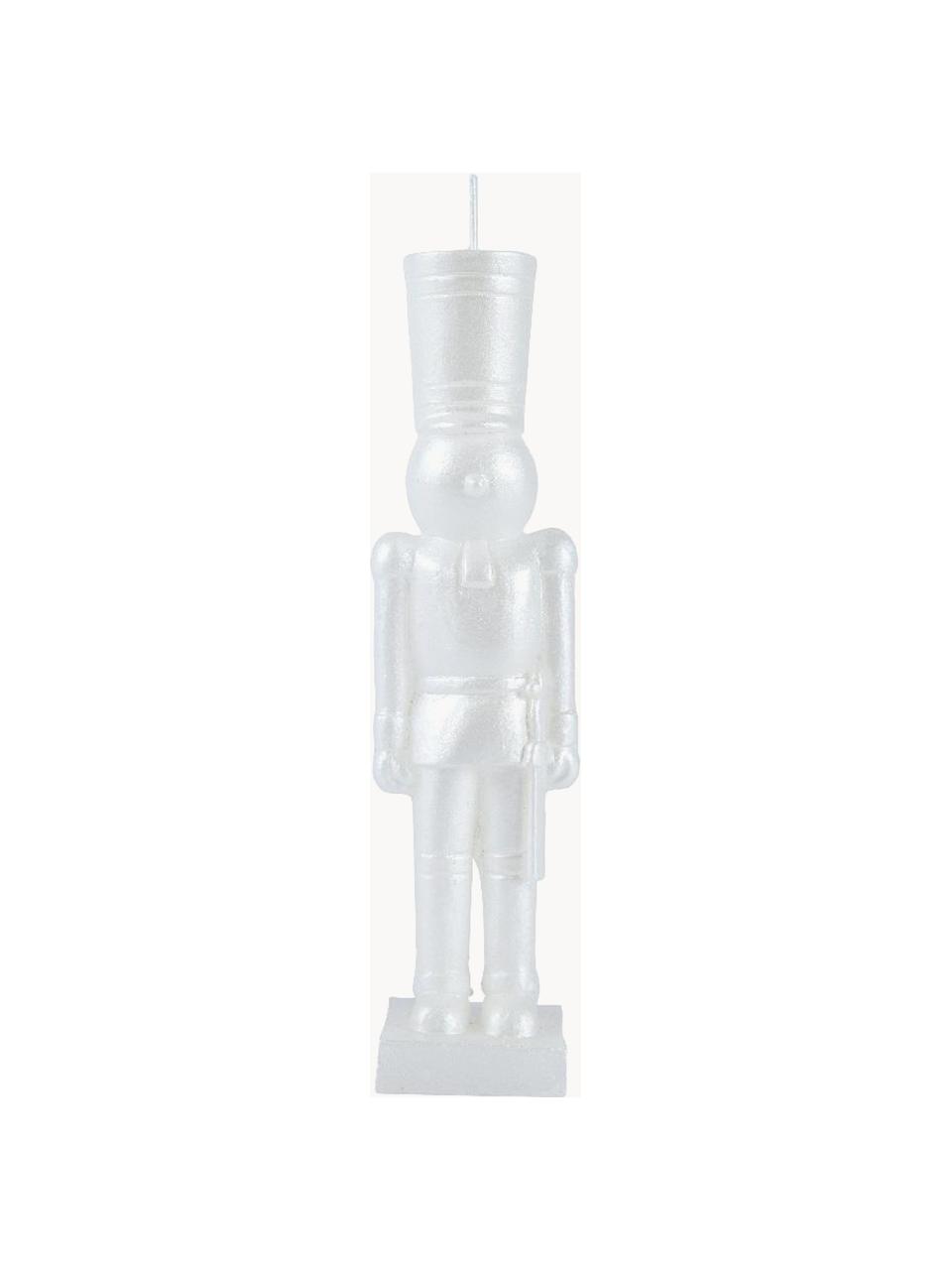 Bougie de Noël Nutcracker, Cire, Blanc, Ø 5 x haut. 18 cm