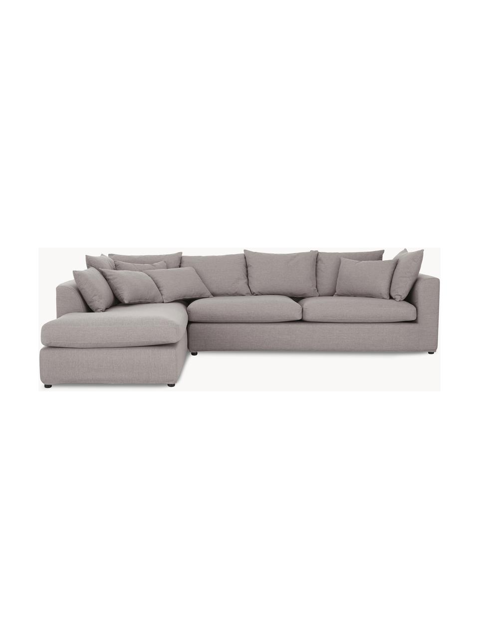 Großes Ecksofa Zach, Bezug: Polypropylen Der hochwert, Füße: Kunststoff, Webstoff Taupe, B 300 x T 213 cm, Eckteil links