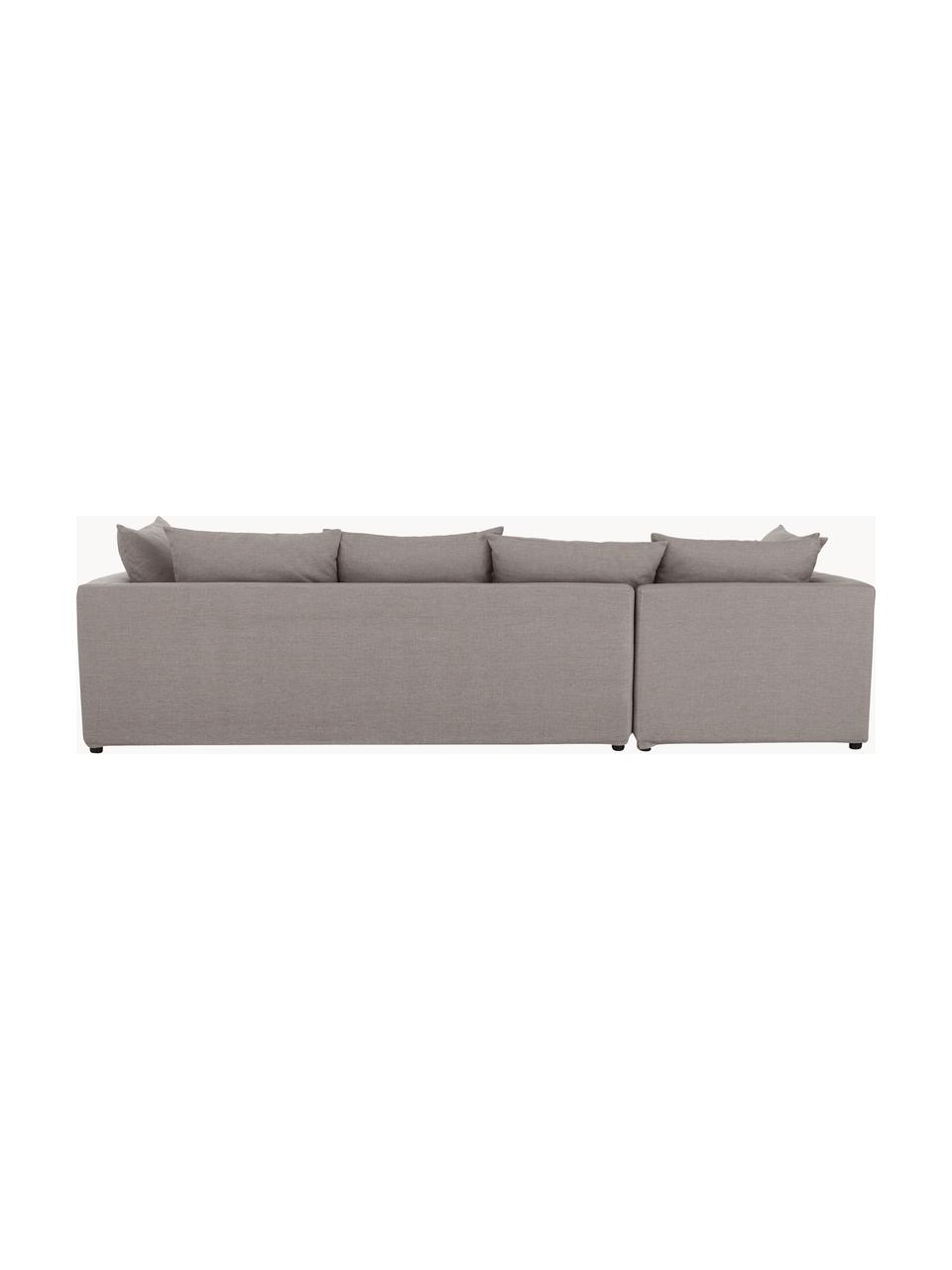 Divano angolare grande Zach, Rivestimento: polipropilene Il rivestim, Piedini: plastica, Tessuto taupe, Larg. 300 x Prof. 213 cm, chaise-longue a sinistra