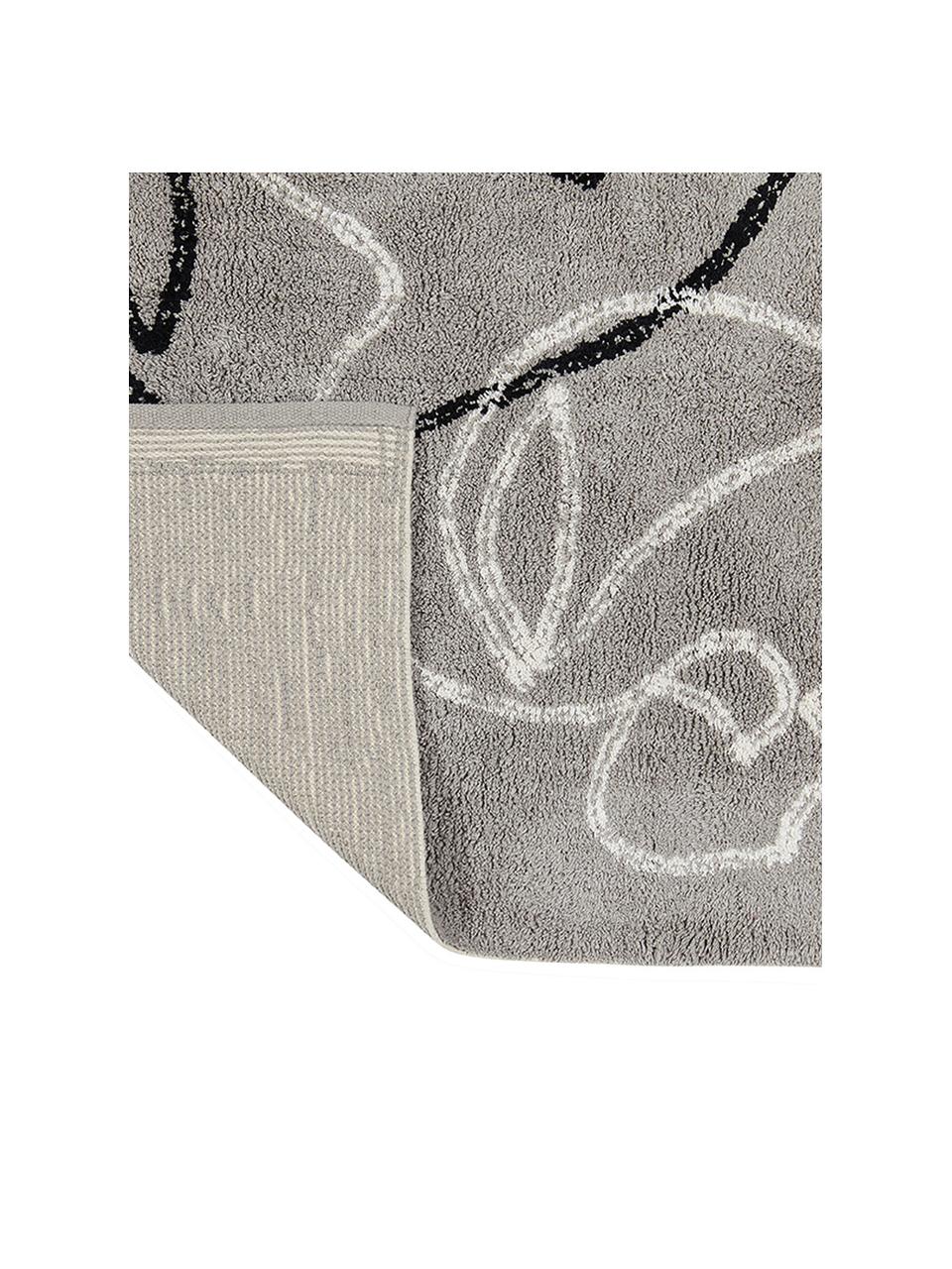 Dywan z bawełny Visage, Bawełna organiczna, Szary, czarny, biały, S 90 x D 120 cm (Rozmiar XS)