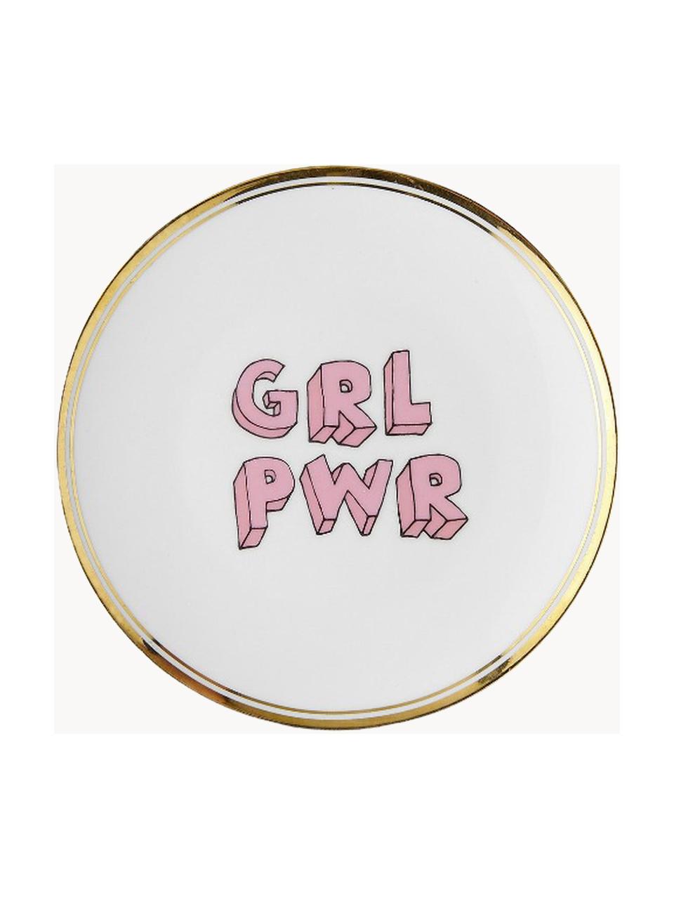 Porcelánový snídaňový talíř s nápisem Grl Pwr, Porcelán, GRL PWR, Ø 17 cm