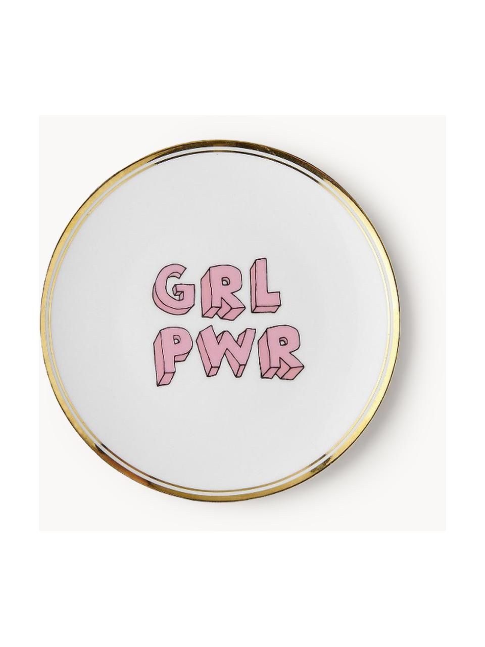 Porcelánový snídaňový talíř s nápisem Grl Pwr, Porcelán, GRL PWR, Ø 17 cm