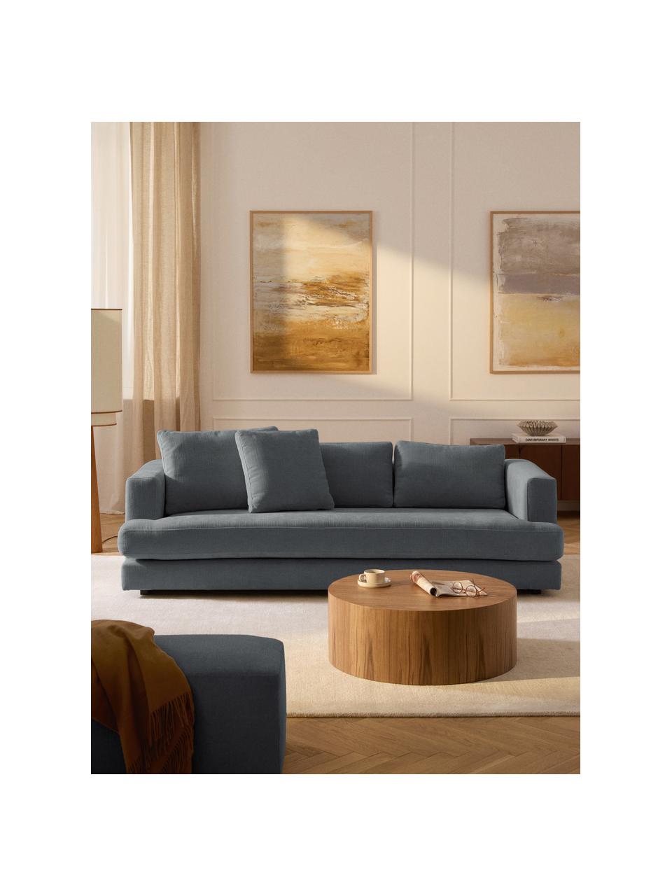 Sofa Tribeca (3-Sitzer), Bezug: 100 % Polyester Der strap, Gestell: Buchenholz, Kiefernholz, , Füße: Kiefernholz Dieses Produk, Webstoff Graublau, B 228 x T 104 cm