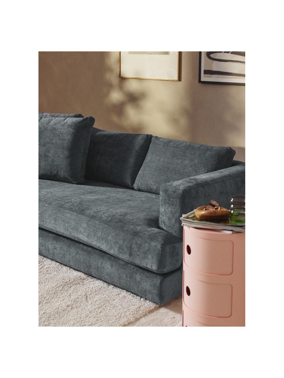 Sofa Tribeca (3-Sitzer), Bezug: 100 % Polyester Der strap, Gestell: Buchenholz, Kiefernholz, , Webstoff Graublau, B 228 x T 104 cm