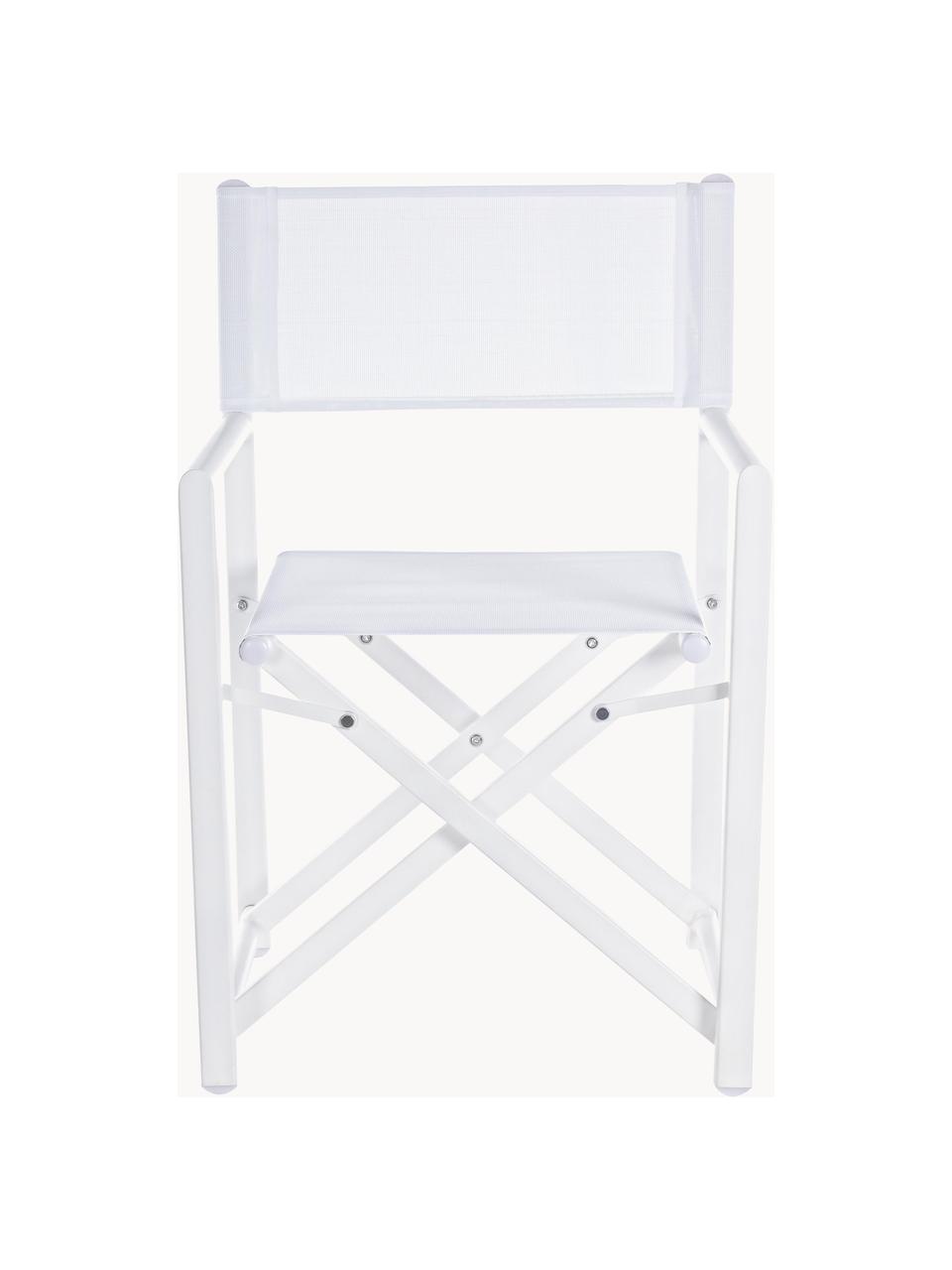 Sedia da giardino pieghevole Taylor, Seduta: plastica (610 g/m²), Struttura: alluminio verniciato a po, Bianco, Larg. 48 x Prof. 56 cm