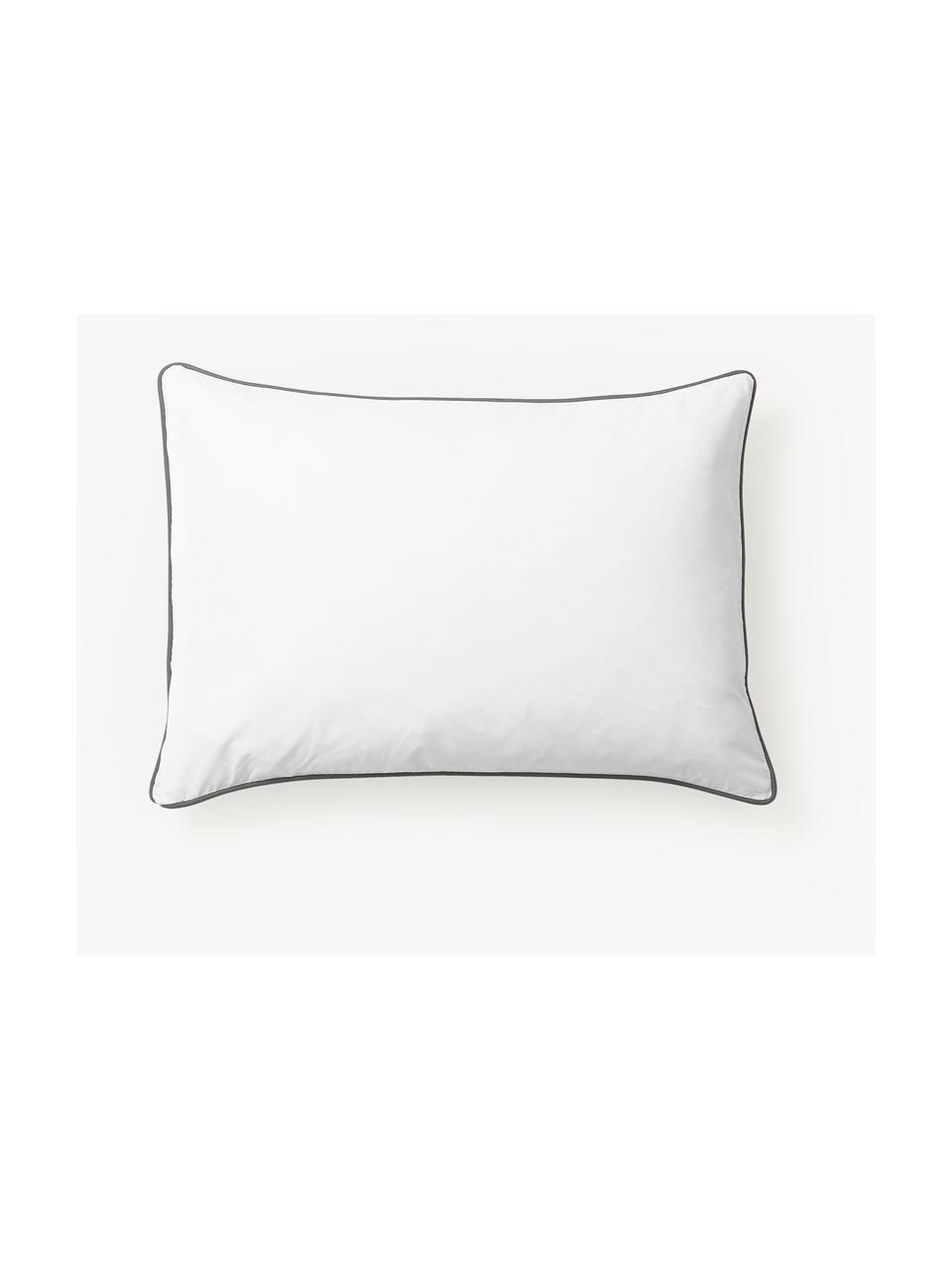 Funda de almohada de percal a cuadros Scarlet, Gris, blanco, An 45 x L 110 cm