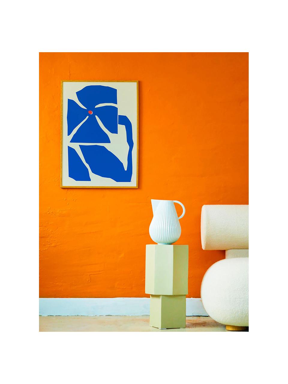 Poster Flores Nocturnas 02, 210 g mat Hahnemühle papier, digitale print met 10 UV-bestendige kleuren, Beige, blauw, B 50 x H 70 cm