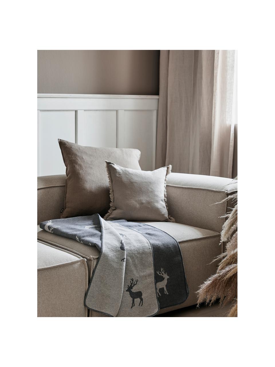 Housse de coussin lin beige Sven, Beige