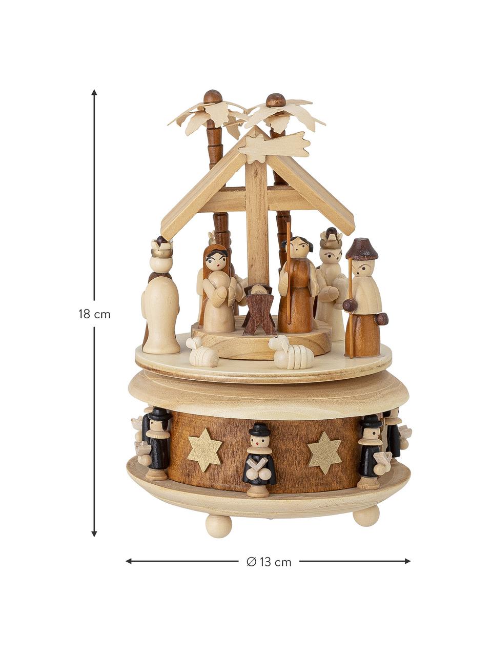 Presepe Ravn, alt. 18 cm, Legno di pino, metallo, Beige, Ø 13 x Alt. 18 cm