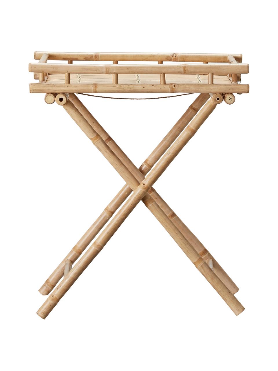 Ogrodowy stolik pomocniczy z drewna bambusowego Mandisa, Drewno bambusowe, naturalne, Jasny brązowy, S 60 x W 68 cm