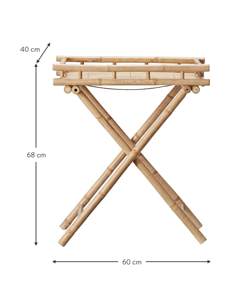 Ogrodowy stolik pomocniczy z drewna bambusowego Mandisa, Drewno bambusowe, naturalne, Jasny brązowy, S 60 x W 68 cm