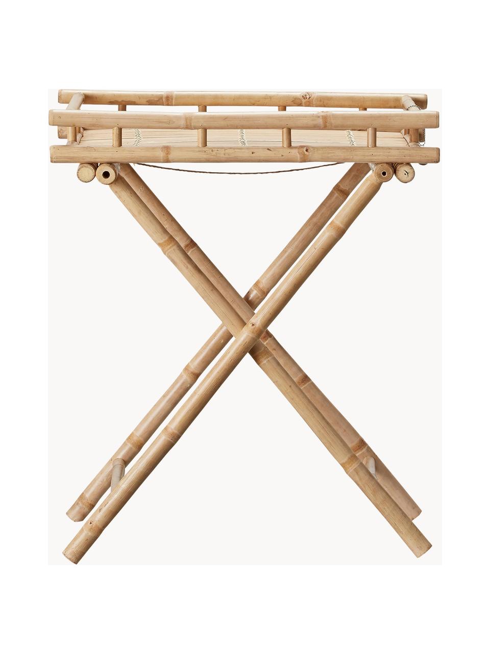 Tavolino pieghevole da giardino in bambù Mandisa, Bambù, finitura naturale, Beige, Larg. 60 x Alt. 68 cm