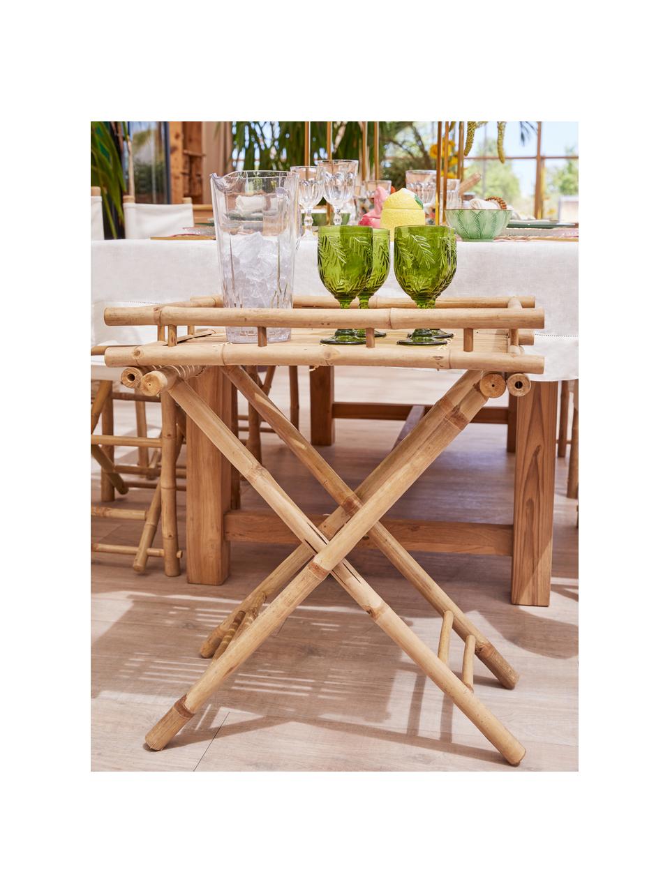 Klappbarer Garten-Beistelltisch Mandisa aus Bambus, Bambus, naturbelassen, Beige, B 60 x H 68 cm