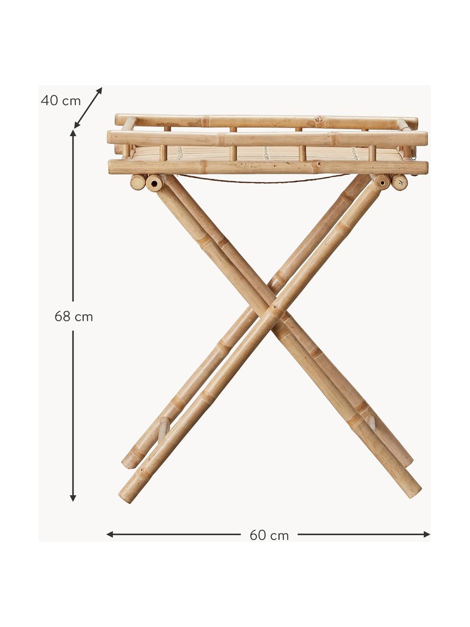 Inklapbare tuin bijzettafel Mandisa van bamboehout, Bamboe, naturel, Beige, B 60 x H 68 cm