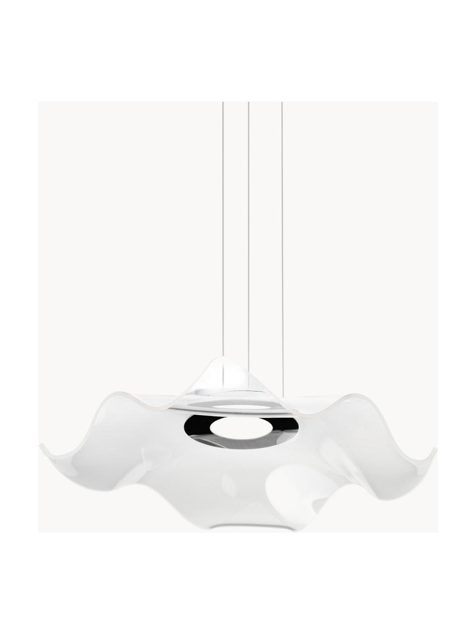 Lámpara de techo LED Velo, Pantalla: vidrio acrílico, Estructura: metal anodizado, Cable: plástico, Transparente, plateado, Ø 50 x Al 50 cm
