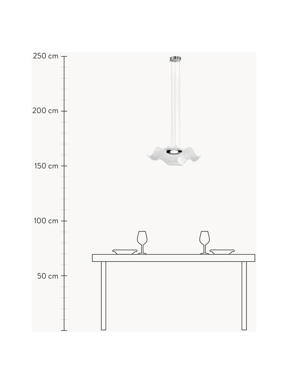 LED-Pendelleuchte Velo, Lampenschirm: Acrylglas, Transparent, Silberfarben, Ø 50 x H 50 cm