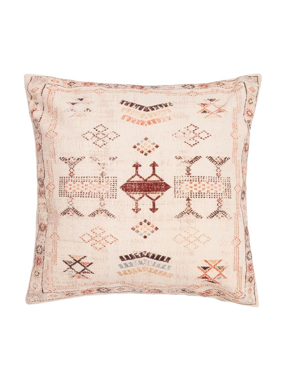 Poszewka na poduszkę Tanger, 100% bawełna, Beżowy, odcienie czerwonego, S 45 x D 45 cm