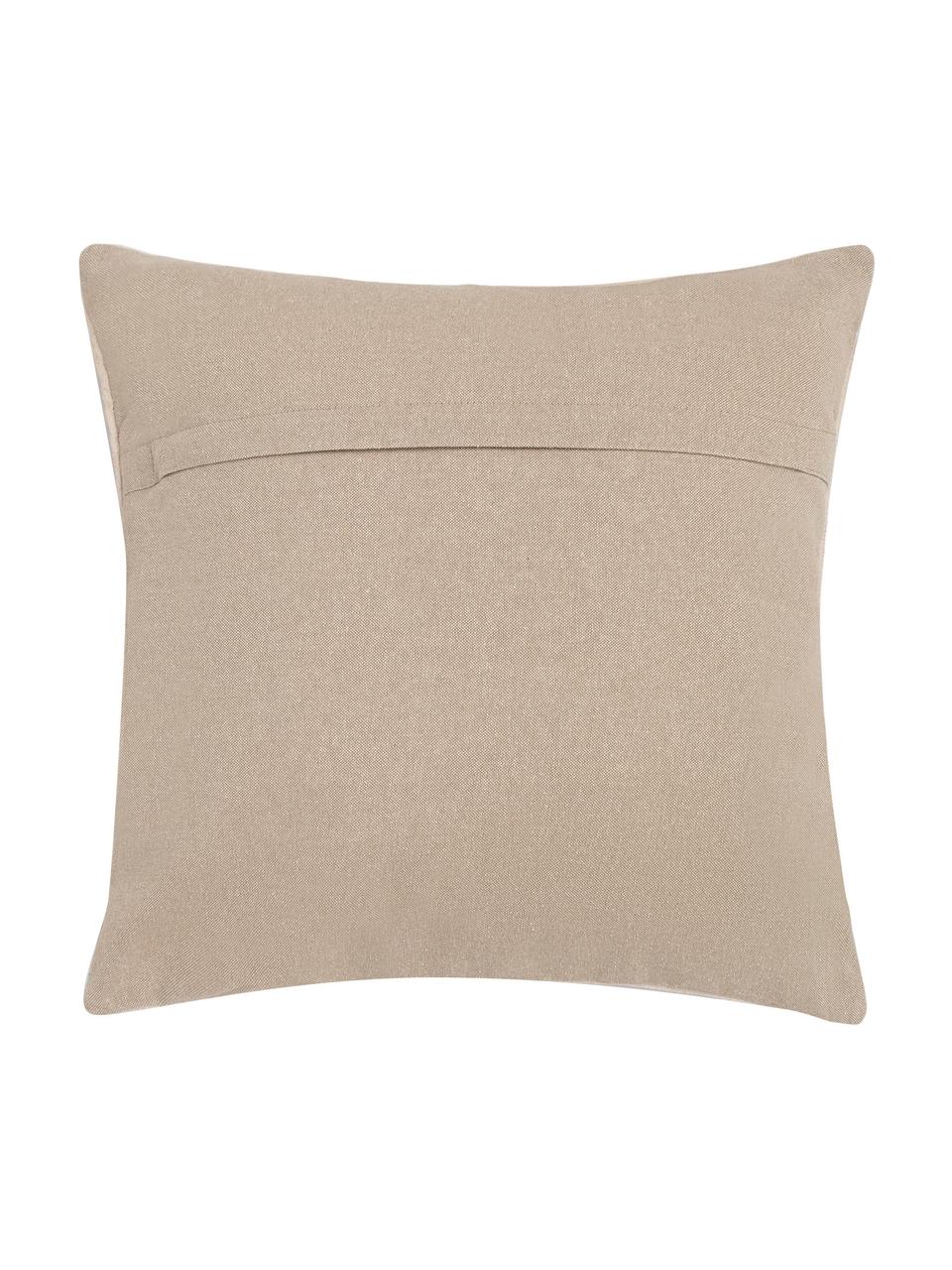 Housse de coussin 45x45 ethnique Tanger, Beige, tons rouges