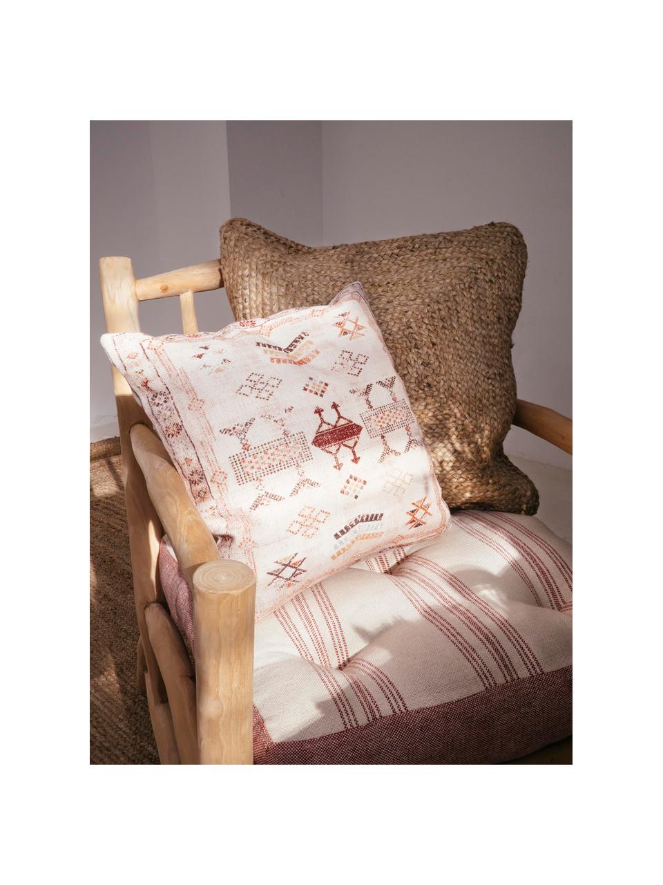 Poszewka na poduszkę Tanger, 100% bawełna, Beżowy, odcienie czerwonego, S 45 x D 45 cm