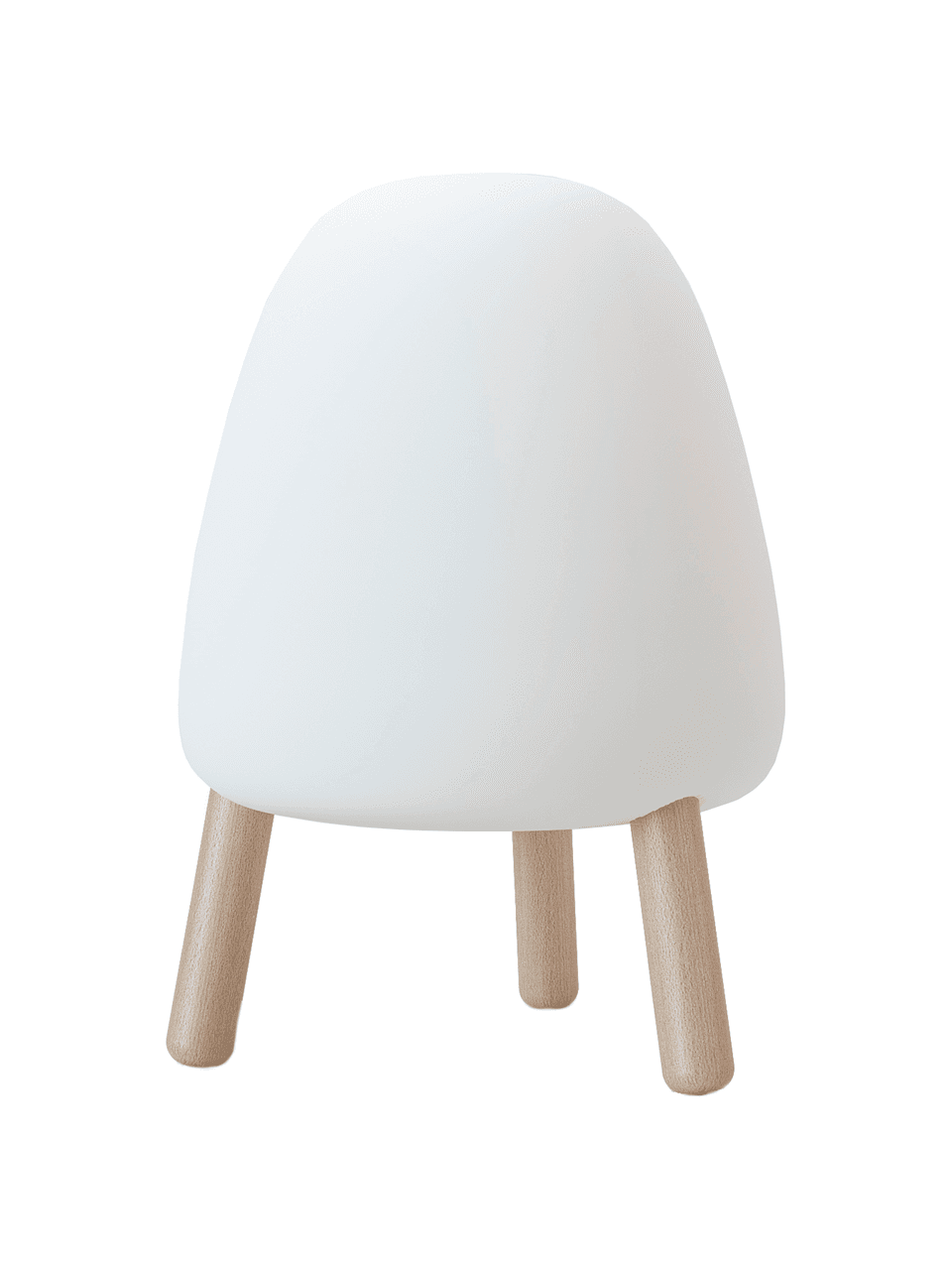 Mobiele dimbare LED outdoor tafellamp Rocket, Lampenkap: polyethyleen, Wit, beukenhout, Ø 14 x H 20 cm