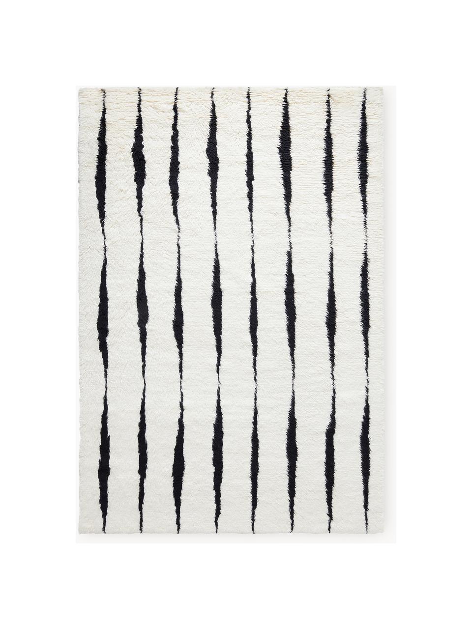 Alfombra artesanal de lana Fjord, 100% lana

Las alfombras de lana se pueden aflojar durante las primeras semanas de uso, la pelusa se reduce con el uso diario., Blanco Off White, negro, An 140 x L 200 cm (Tamaño S)