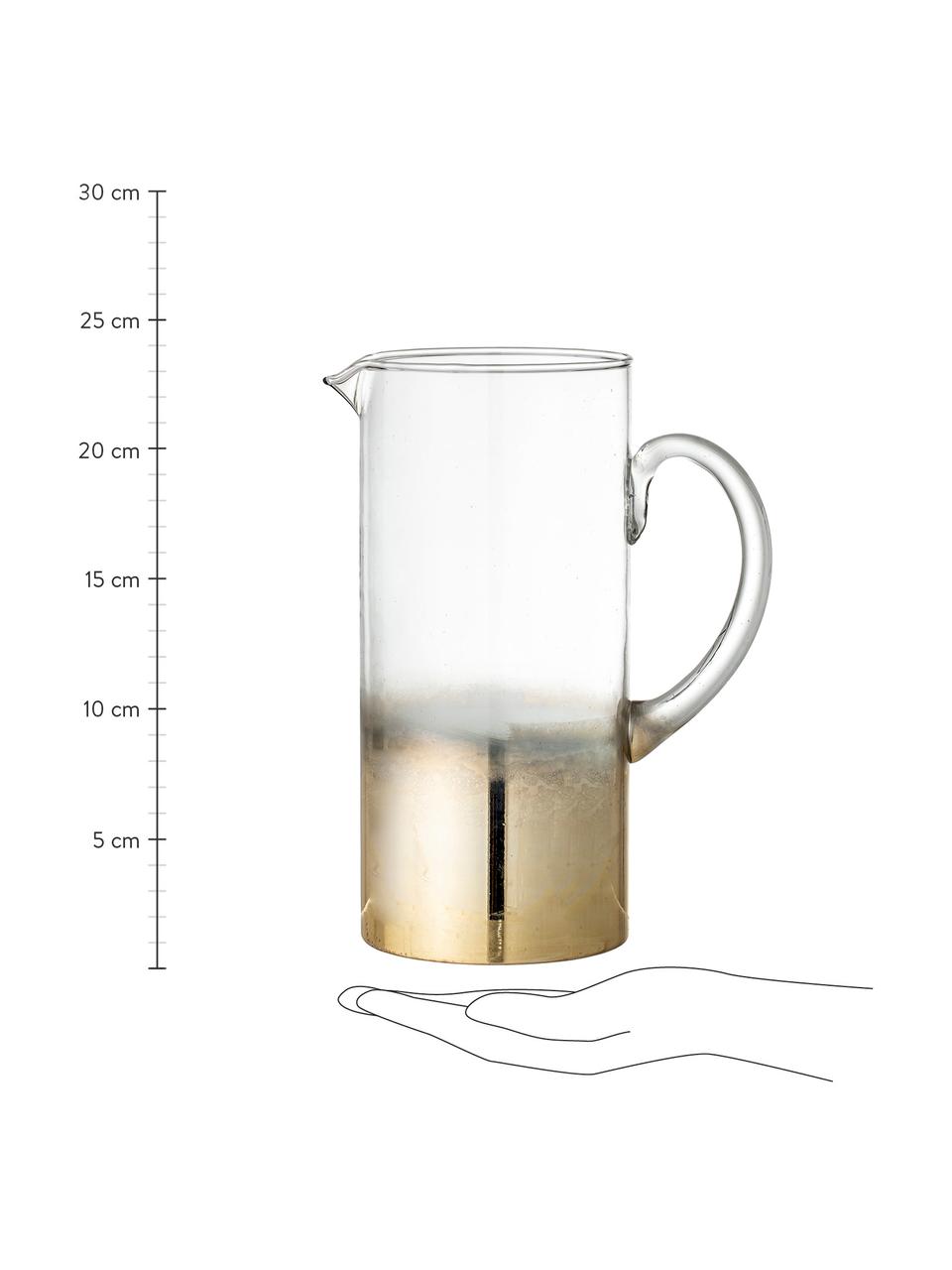 Jarra de vidrio Iska, 1,5 L, Vidrio, Transparente, latón, Al 24 cm, 1,5 L