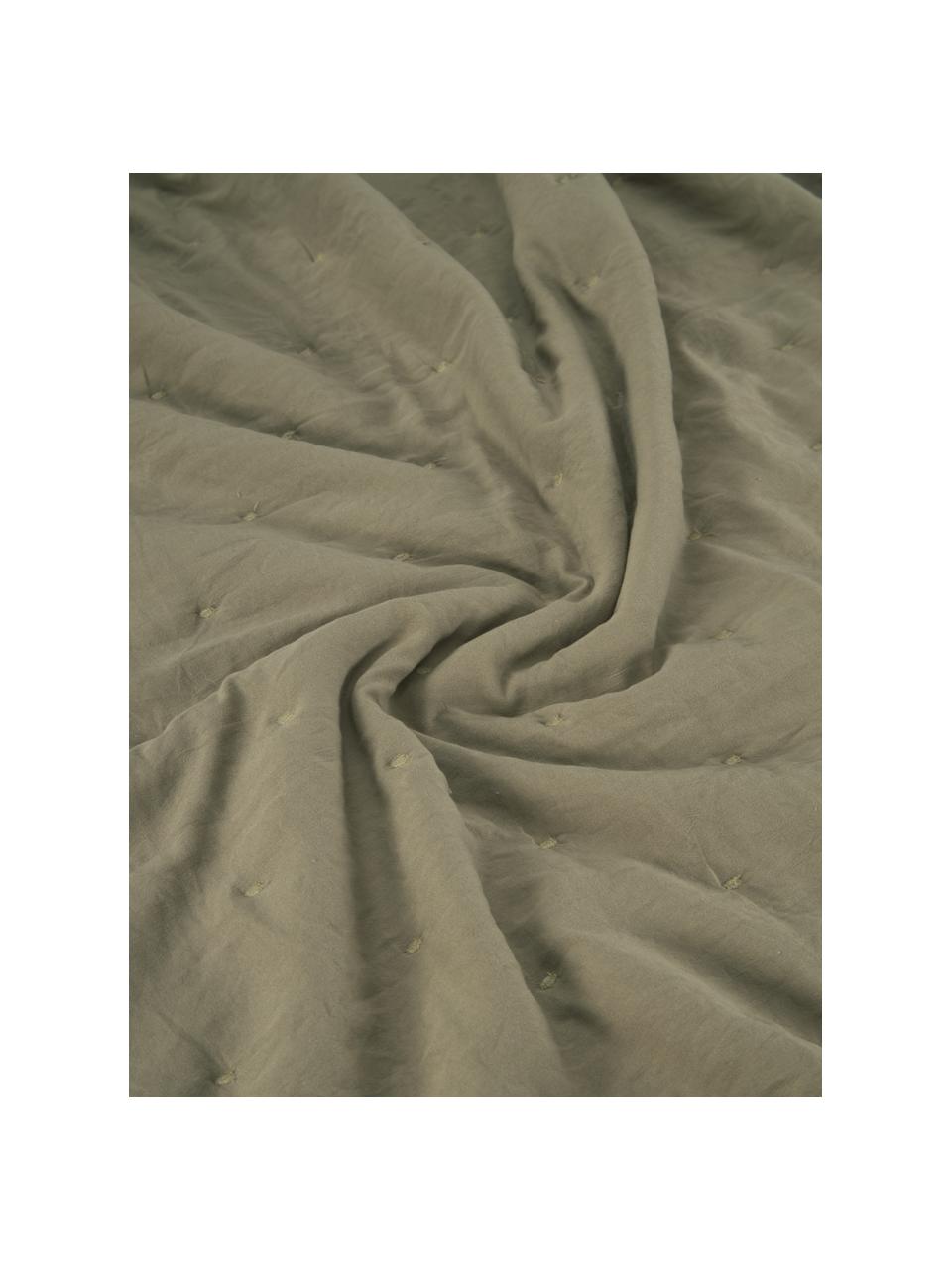 Pikowana narzuta Wida, 100% poliester, Oliwkowy, S 150 x D 250 cm (do łóżek o wymiarach do 100 x 200 cm)