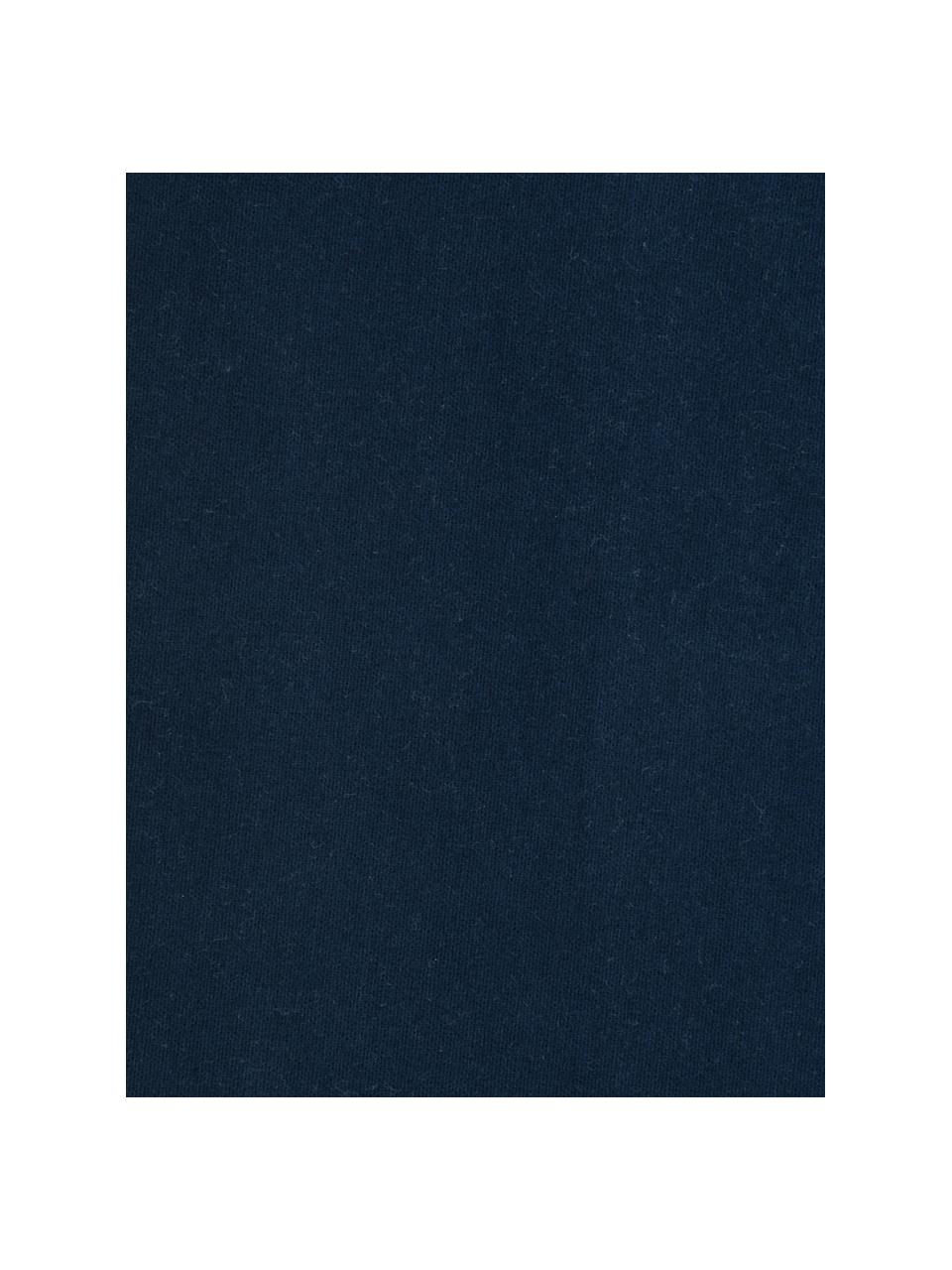 Flanellen hoeslaken Biba in marineblauw, Weeftechniek: flanel Flanel is een knuf, Donkerblauw, B 180 x L 200 cm