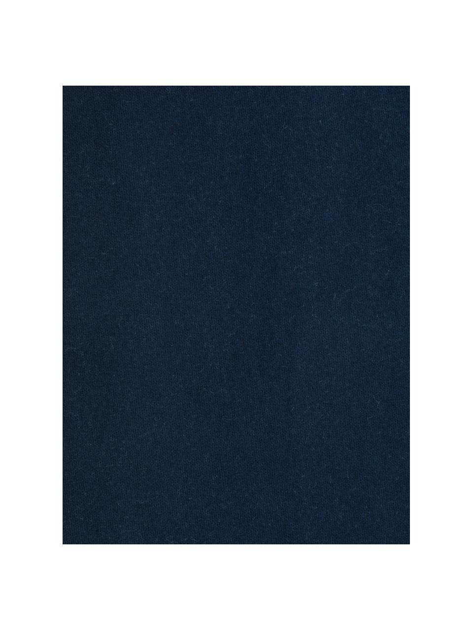 Lenzuolo con angoli in flanella blu navy Biba, Tessuto: flanella La flanella è un, Blu scuro, Larg. 180 x Lung. 200 cm