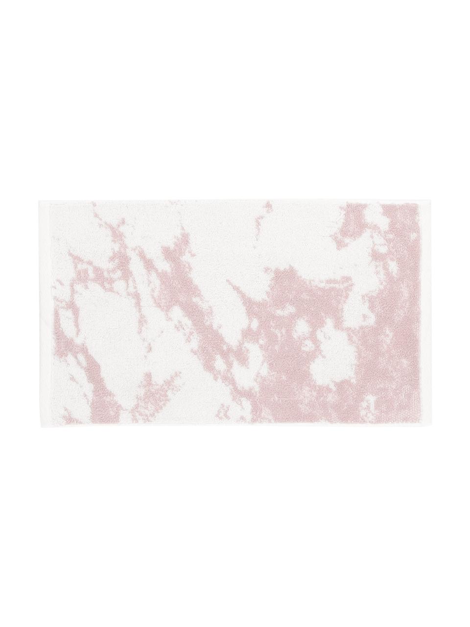 Serviette de toilette à imprimé marbre Malin, Rose pâle, blanc, Serviettes invité, larg. 30 x long. 50 cm, 2 pièces