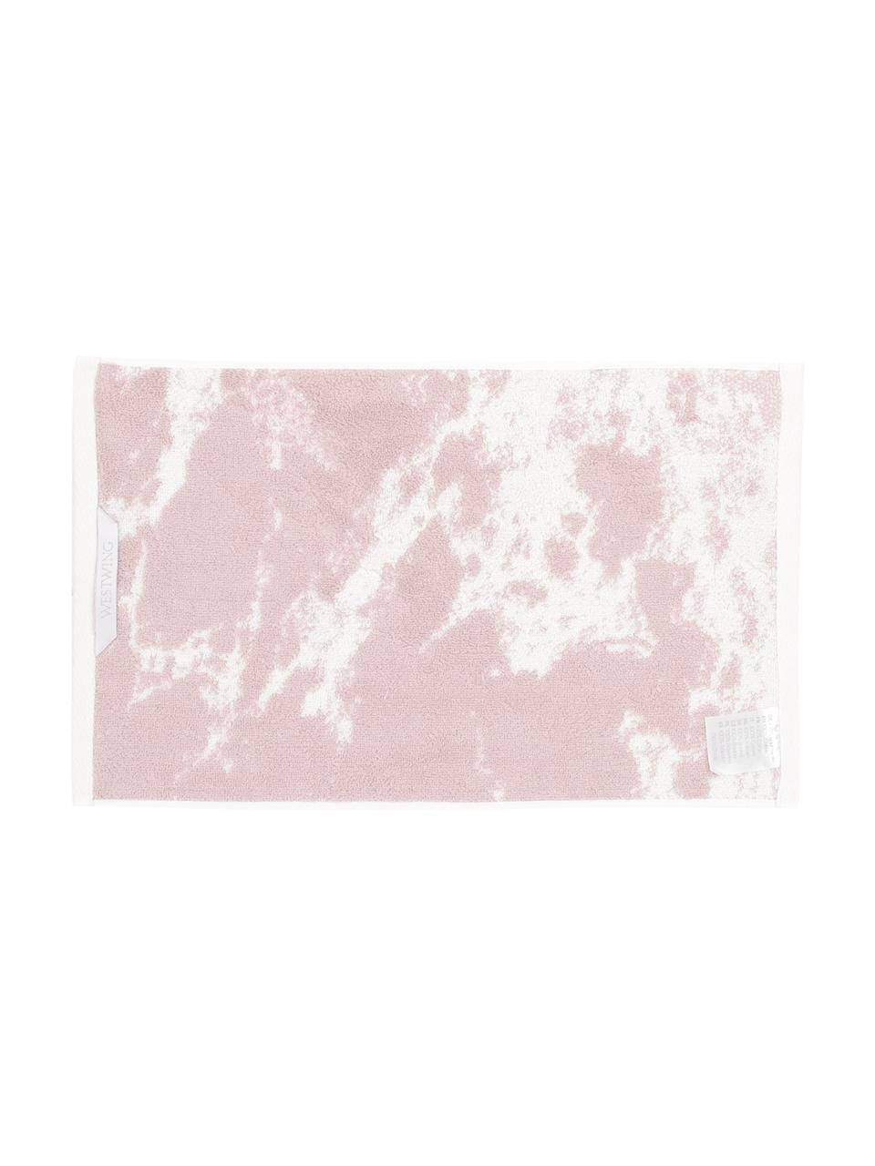 Toallas con estampado mármol Malin, Rosa pálido, blanco, Toalla tocador, An 30 x L 50 cm, 2 uds.