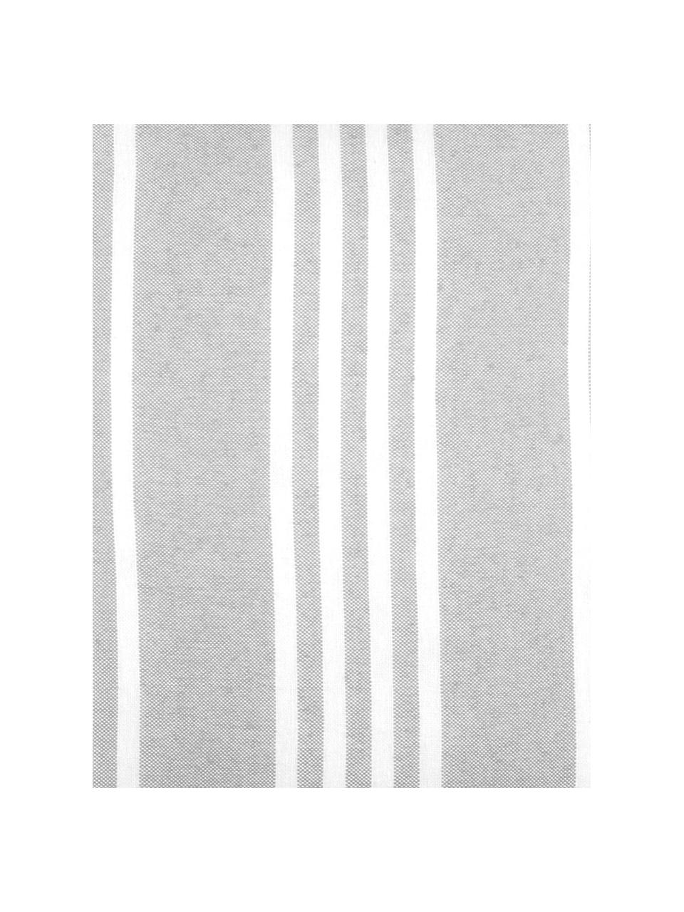 Gestreiftes Kissen Mandelieu in Grau, mit Inlett, Baumwollgemisch, Hellgrau, Weiß, 50 x 50 cm