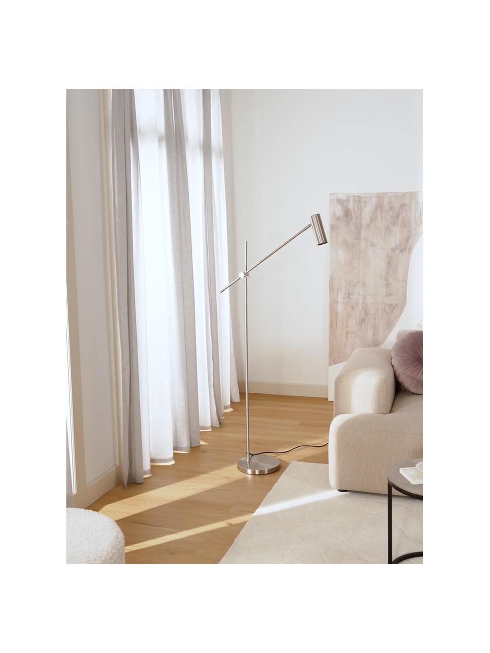 Leeslamp Cassandra, Zilverkleurig, H 152 cm