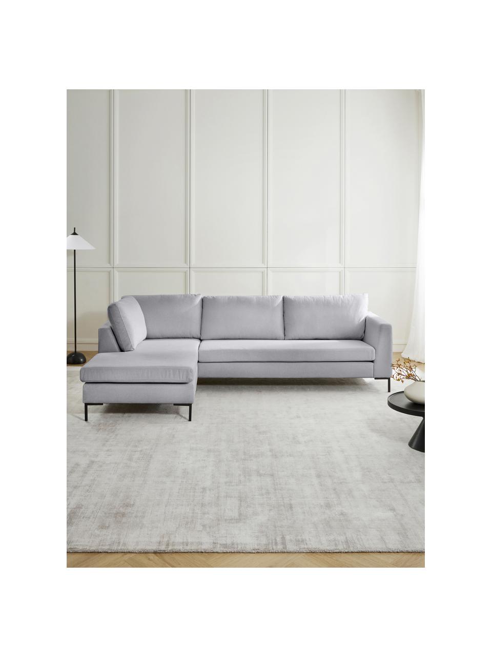 Canapé d'angle Luna, Tissu gris clair, larg. 280 x prof. 184 cm, méridienne à gauche