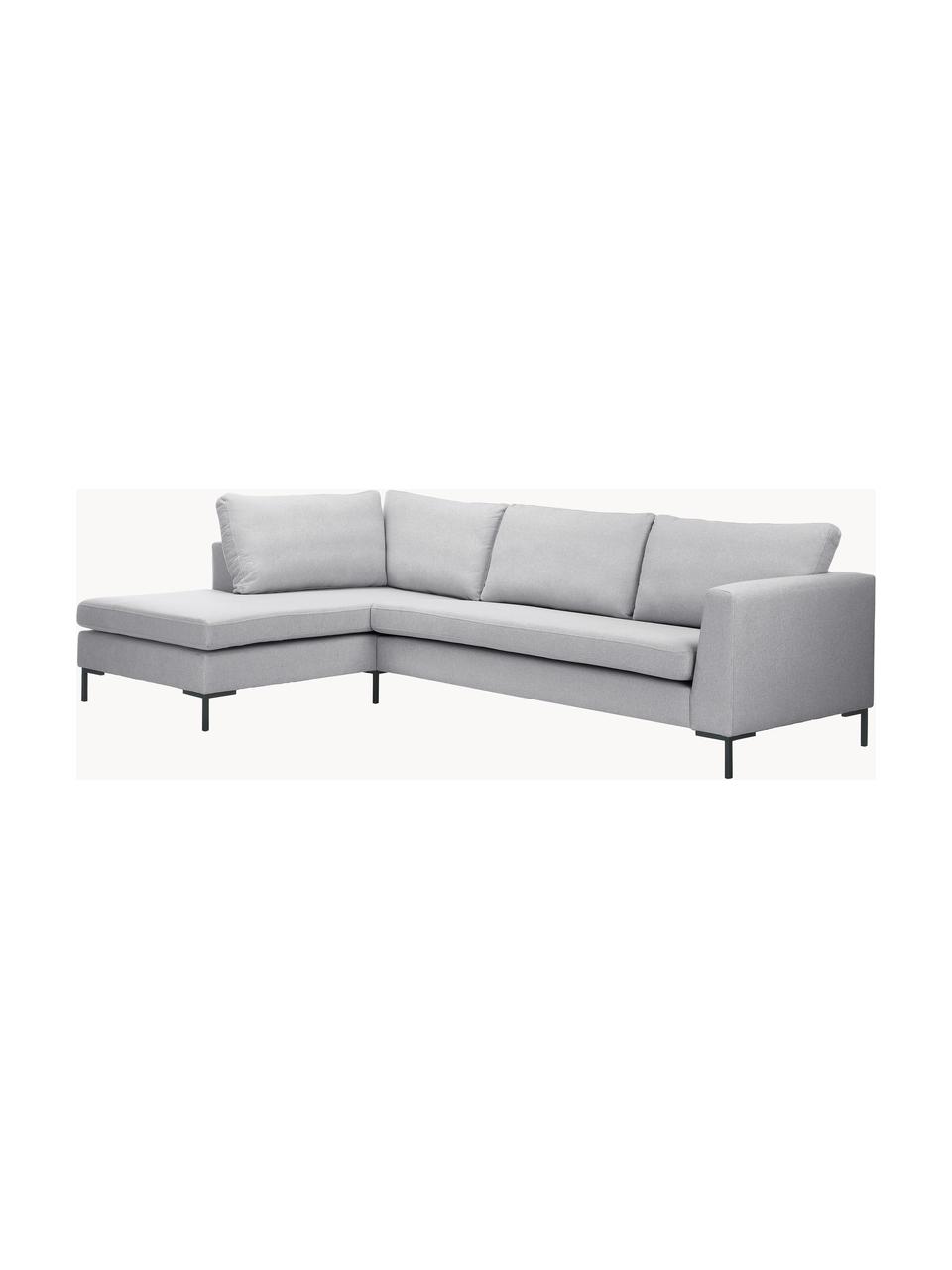 Ecksofa Luna, Bezug: 100 % Polyester, Oeko-Tex, Gestell: Massives Buchenholz, Schi, Webstoff Grau, B 280 x T 184 cm, Eckteil links