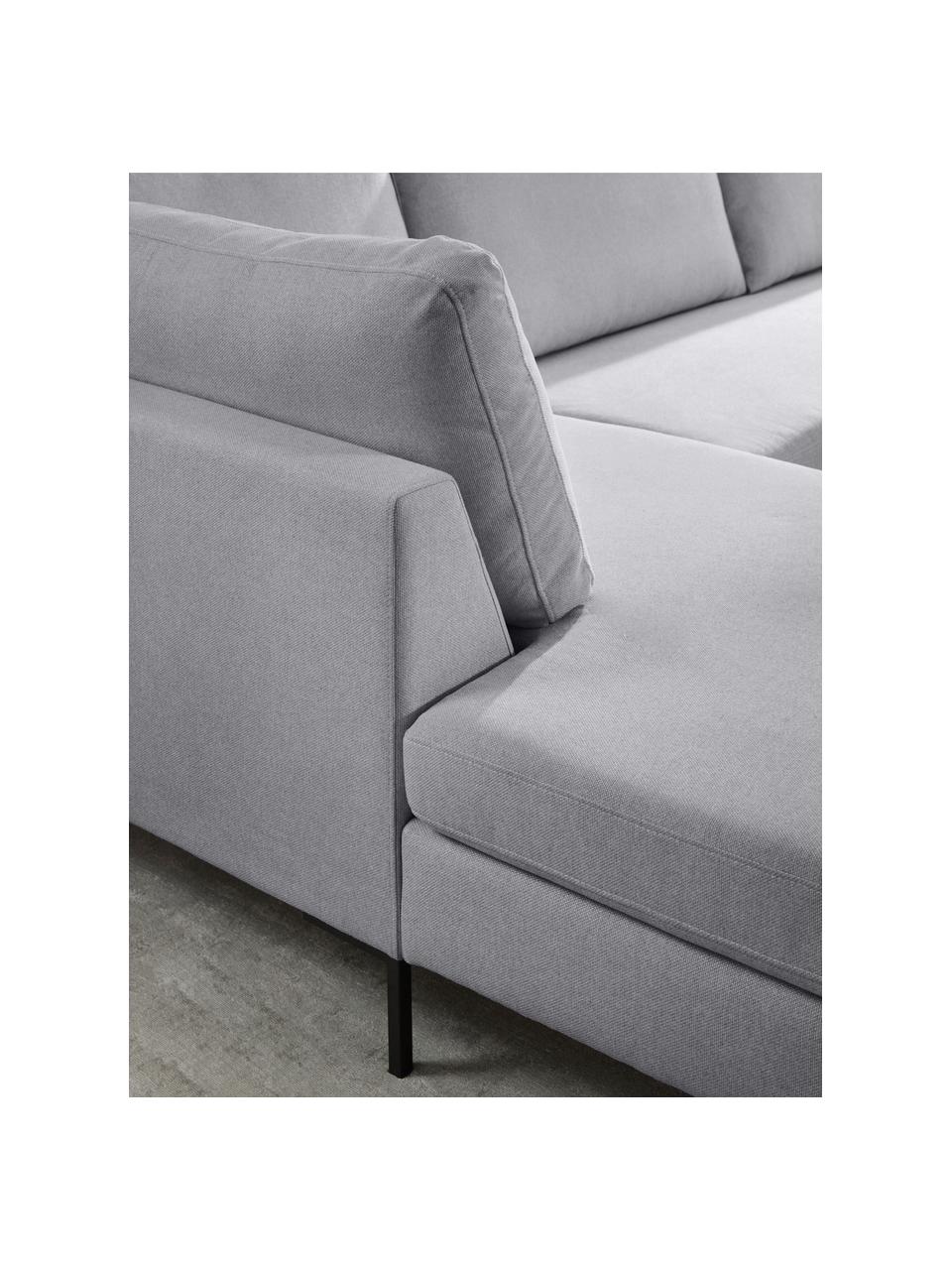 Ecksofa Luna, Bezug: 100 % Polyester Der strap, Gestell: Massives Buchenholz, Schi, Webstoff Grau, B 280 x T 184 cm, Eckteil links